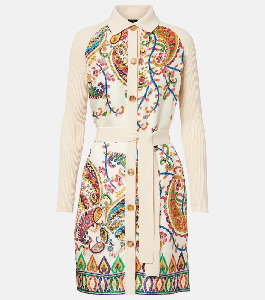 Paisley belted cotton cardigan