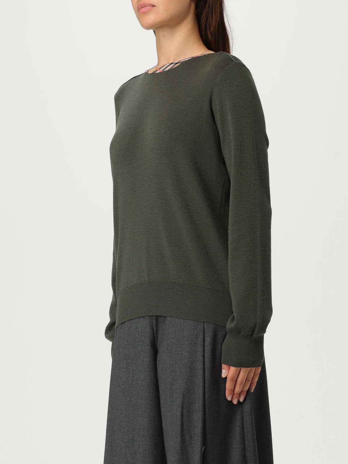 Vintage Check-trim jumper - Brown