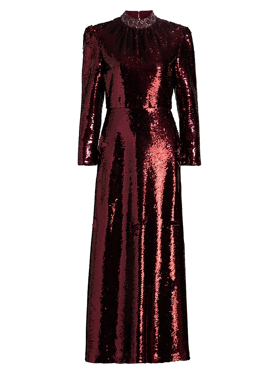 Women's Jena Sequined Maxi Dress - Deep Garnet