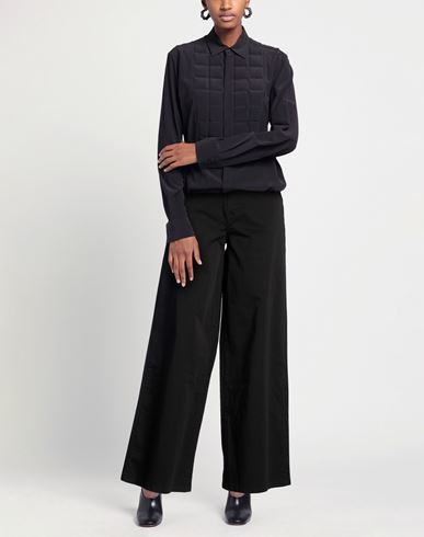 Woman Pants Black Size L Cotton, Elastane