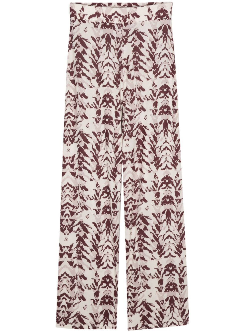 Abstract-print straight trousers - Neutrals