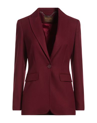 Woman Blazer Burgundy Size 2 Polyester, Viscose, Elastane