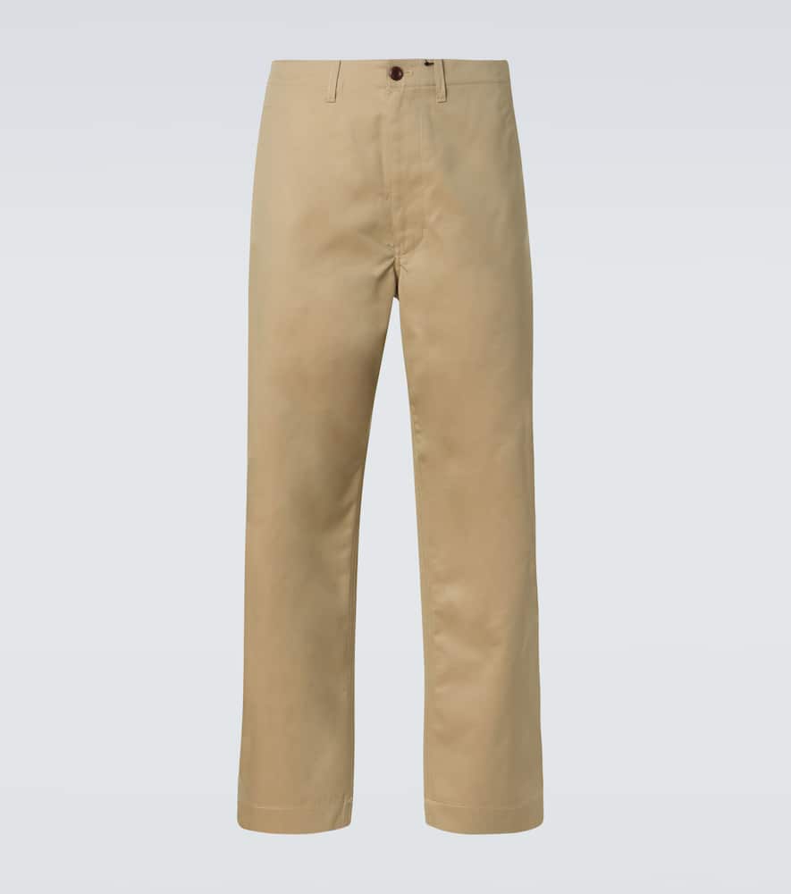 Cotton-blend straight pants