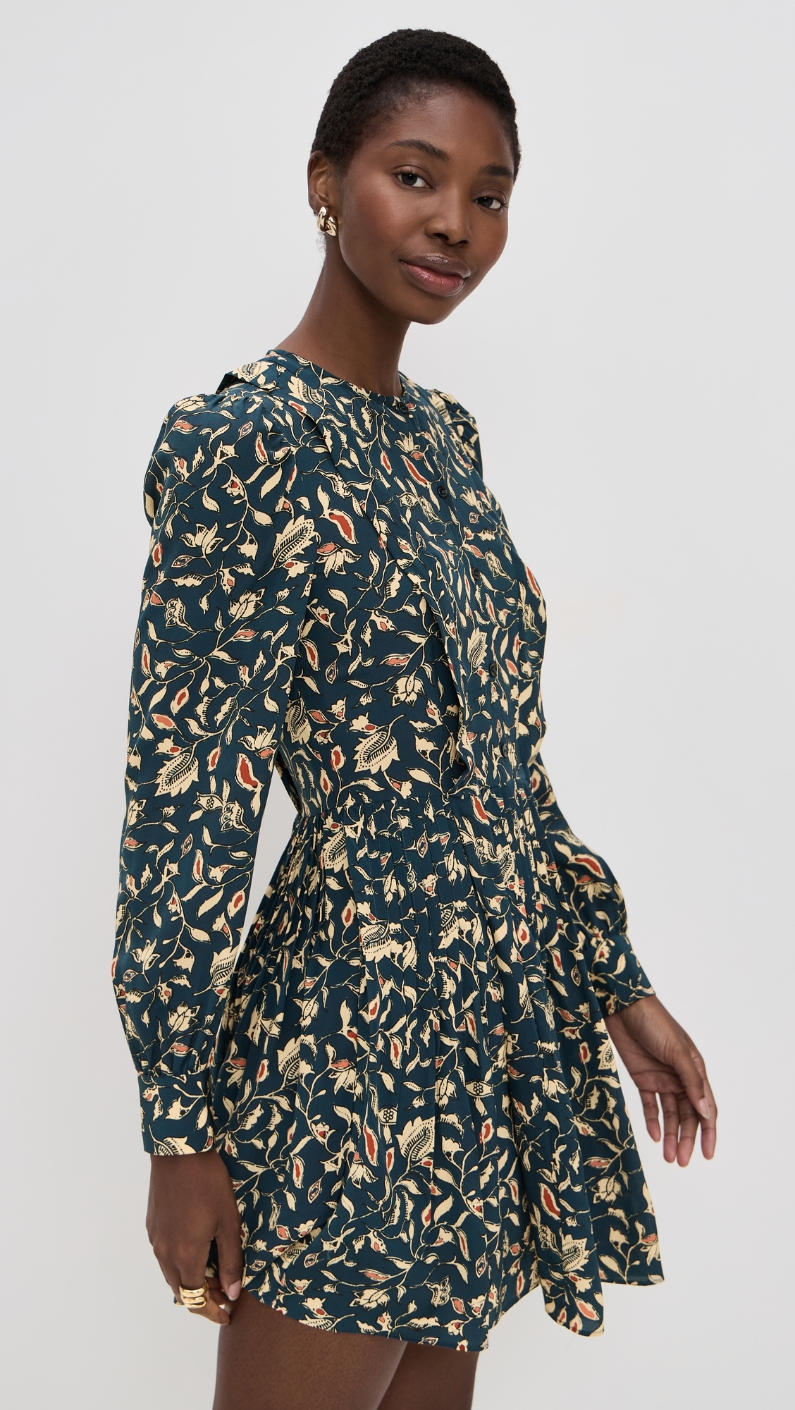 Arabella Silk Mini Dress Midnight Garden