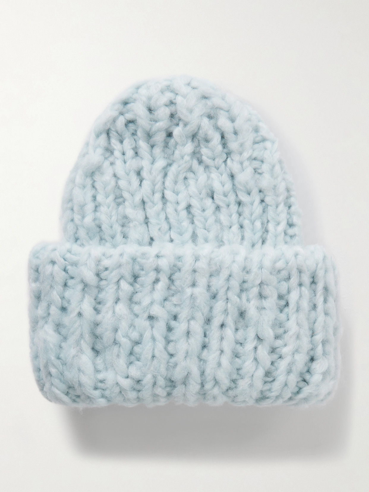 Lumi Ribbed Cashmere Beanie - Blue