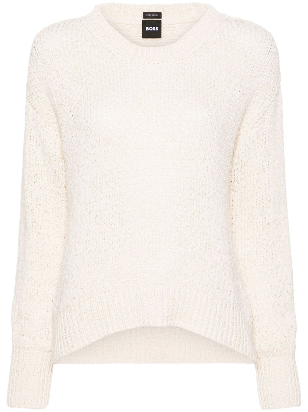 3D-knit crew-neck jumper - Neutrals