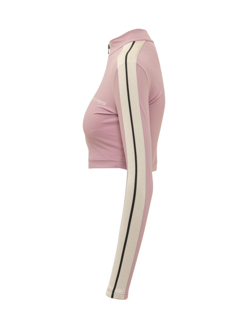 Pink Solid Mock Collar Jacket