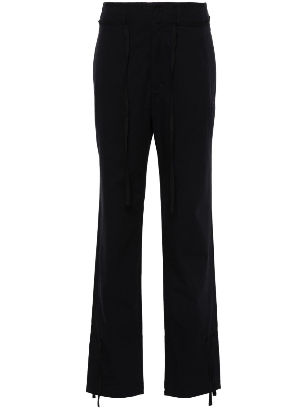 Cotton chambray tapered trousers - Neutrals