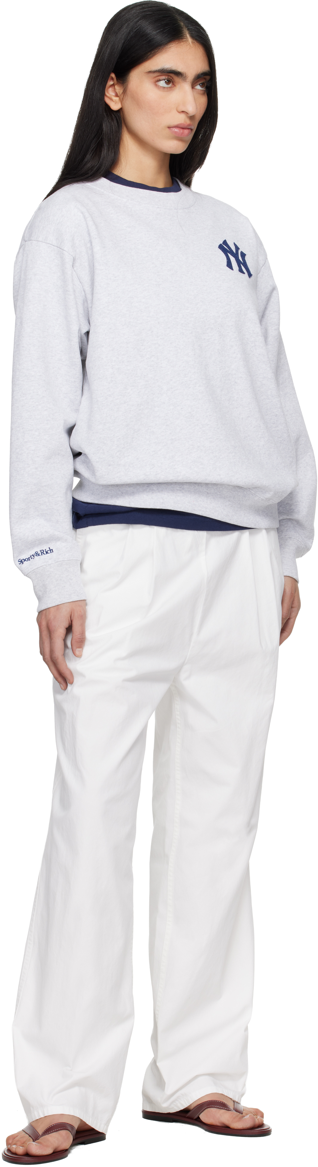 Gray '47 Edition Heritage Yankees Serif Sweatshirt