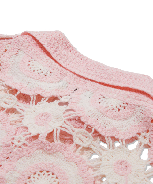 Ripley Crochet Knit Half Shirt Pink_FS2NJ70U