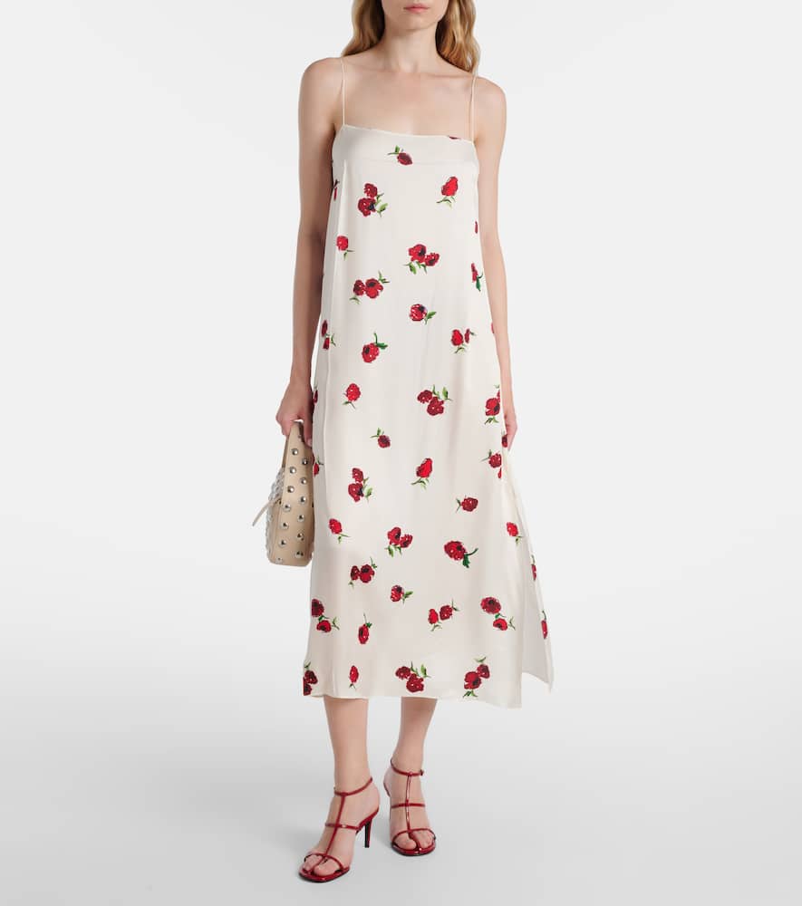 Sicily printed twill slip dress
