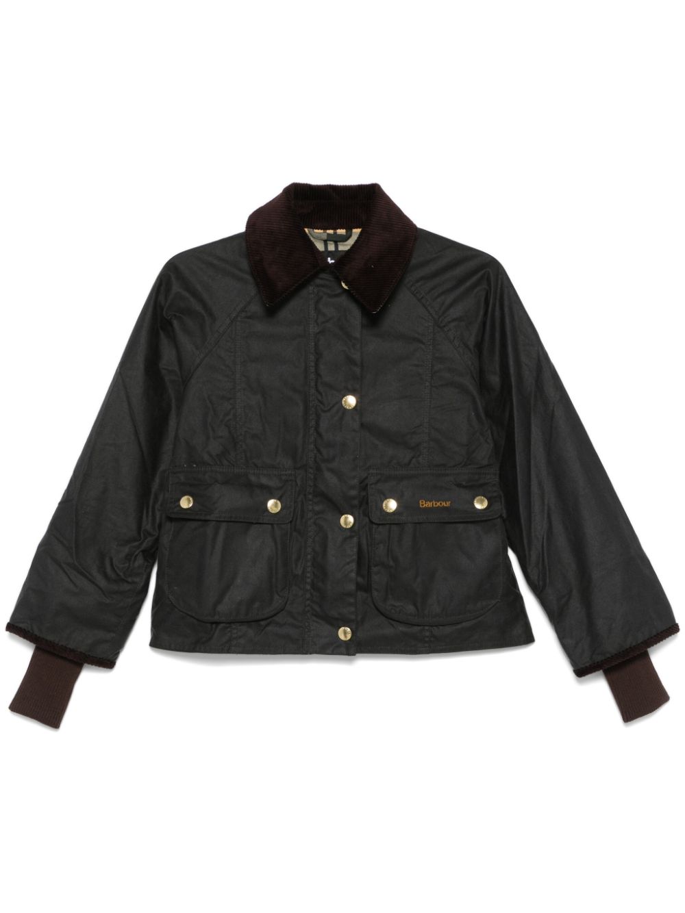 Beadnell waxed cropped jacket - Green