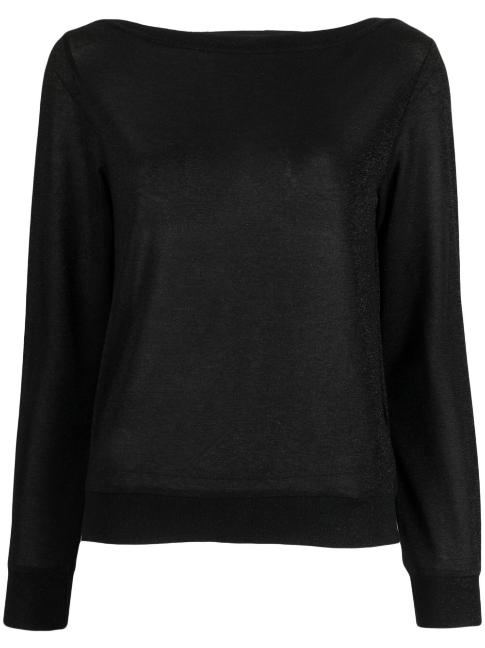 Long-sleeve lurex jumper - Black