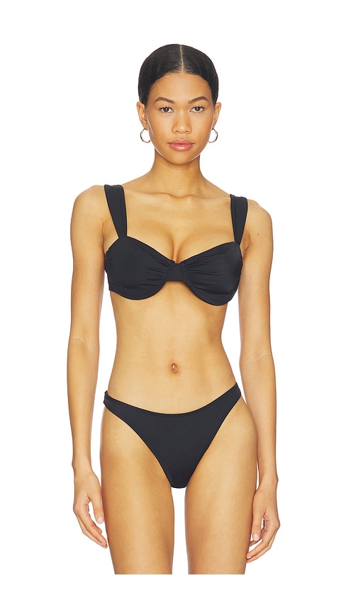 Away That Day Isla Del Sol Bikini Top in Black. - S also in XS, M