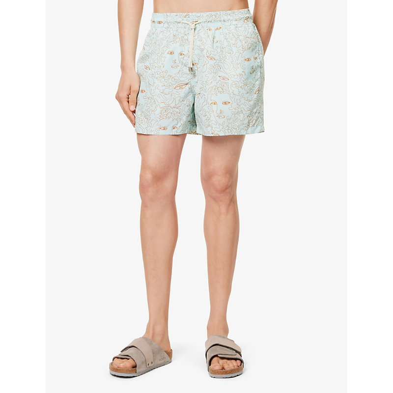 Arrels Barcelona 남성 Mens Light Blue Summer Juliana Printed Swim Shorts XL 75521470