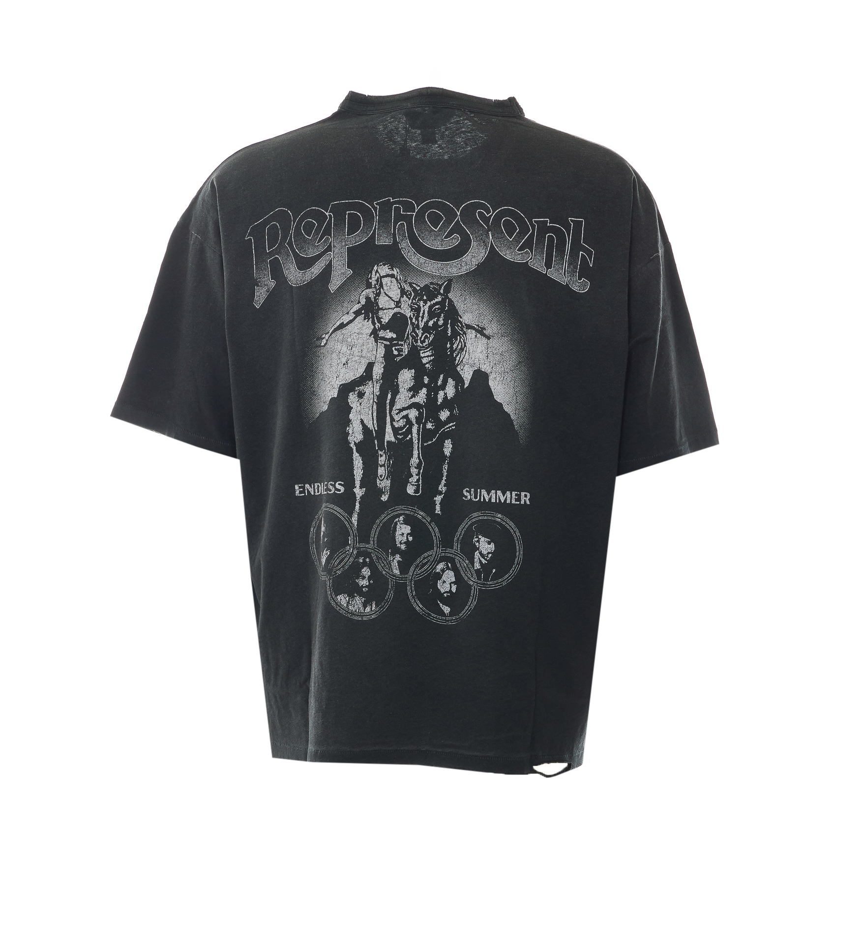 Represent - cotton blend crew neck graphic t-shirt