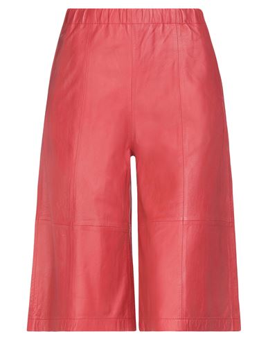 Woman Shorts & Bermuda Shorts Red Size 2 Soft Leather