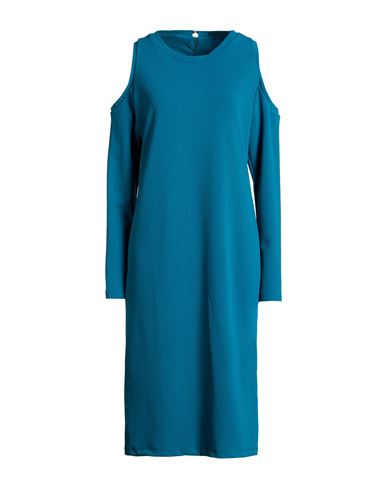 Woman Midi dress Deep teal Size L Polyester, Elastane