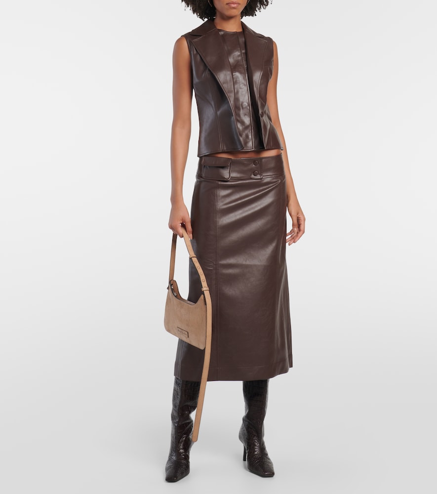 Eyeria faux leather midi skirt