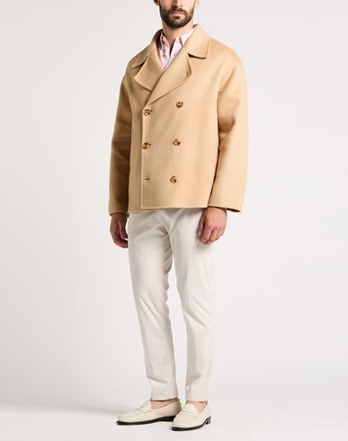 Man Coat Beige Size 42 Virgin Wool
