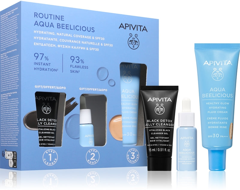 Apivita Aqua Beelicious Hydrating & Natural Coverage Routine Set set illuminante e idratante