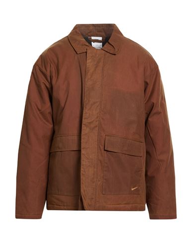 Man Jacket Brown Size M Cotton, Nylon