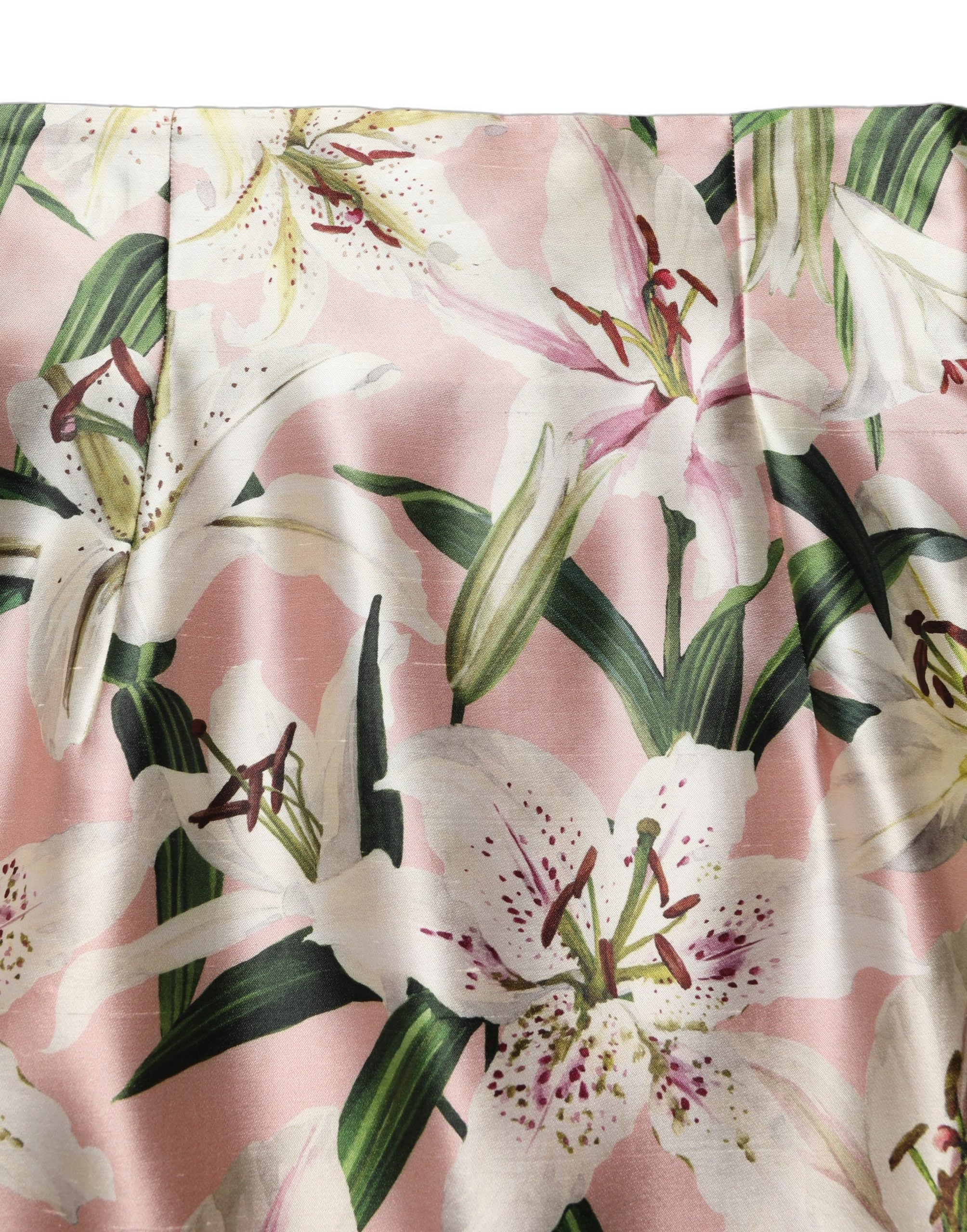 Floral Silk Skirt — Pink