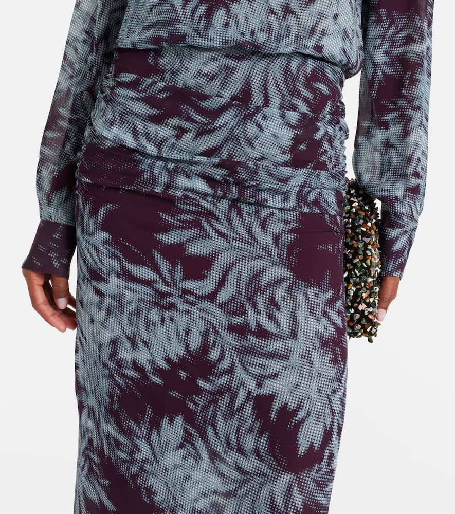 Printed chiffon midi skirt