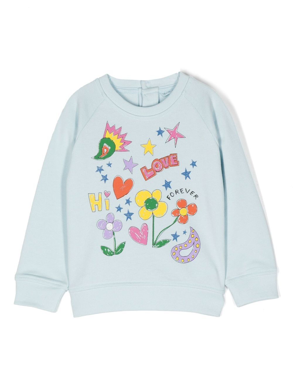 Sketchbook-print crew-neck sweatshirt - Blue