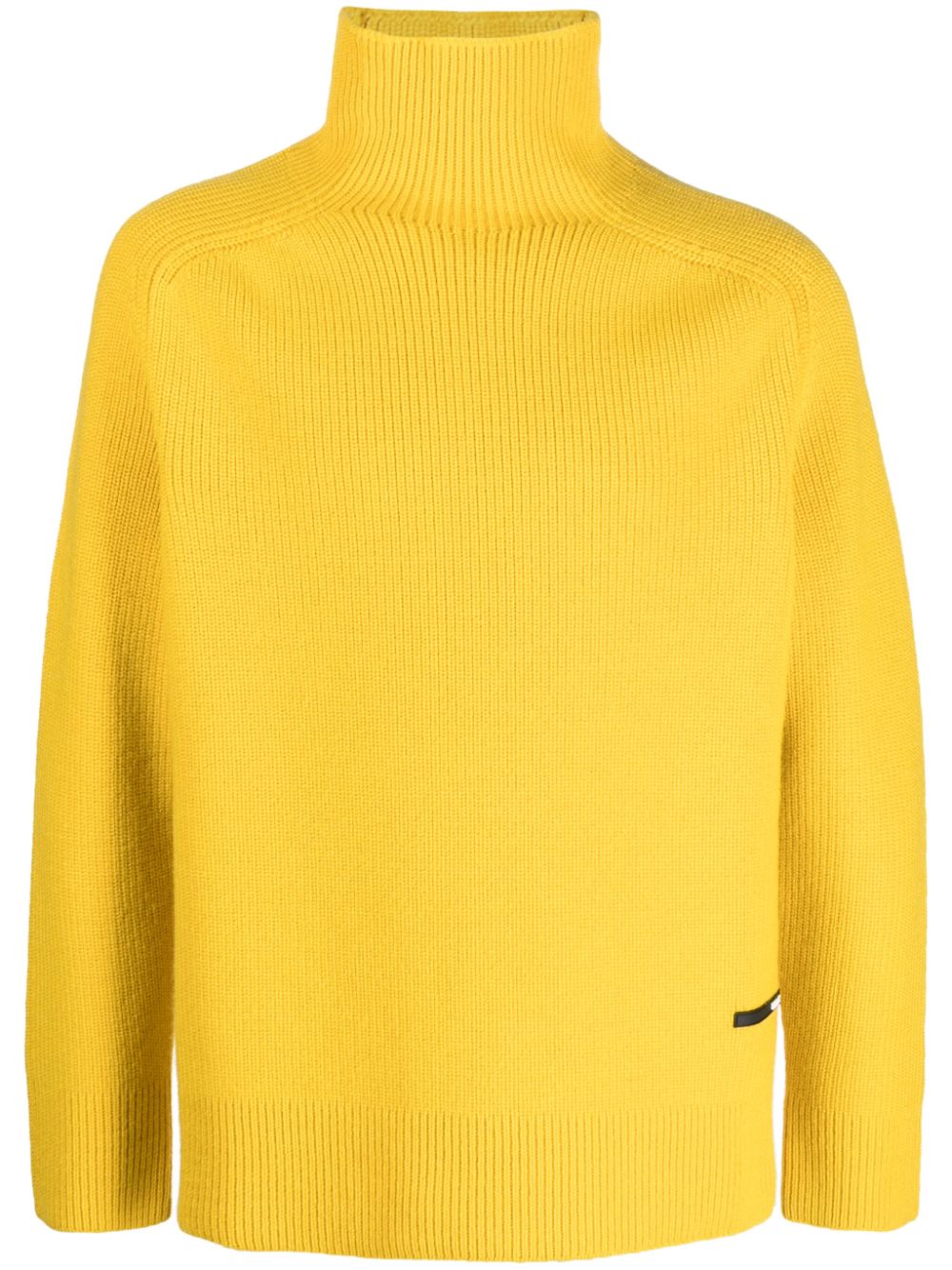 High-neck wool jumper - Yellow