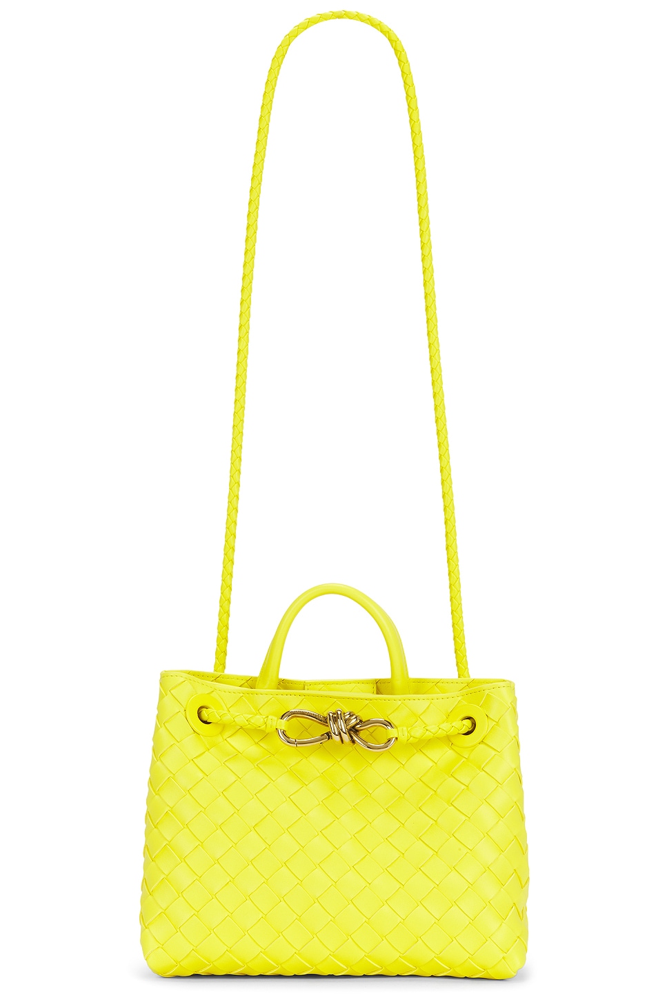 Bottega Veneta Small Andiamo Bag in Sulfur & Muse Brass - Yellow. a
