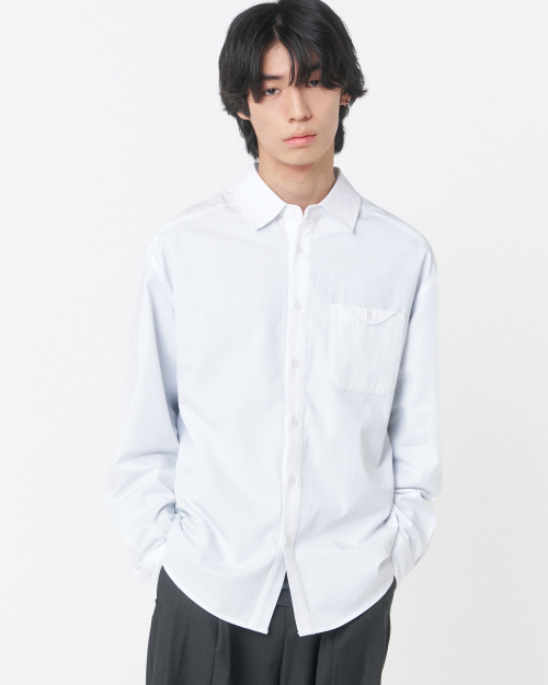 Pocket button panel shirt WHITE
