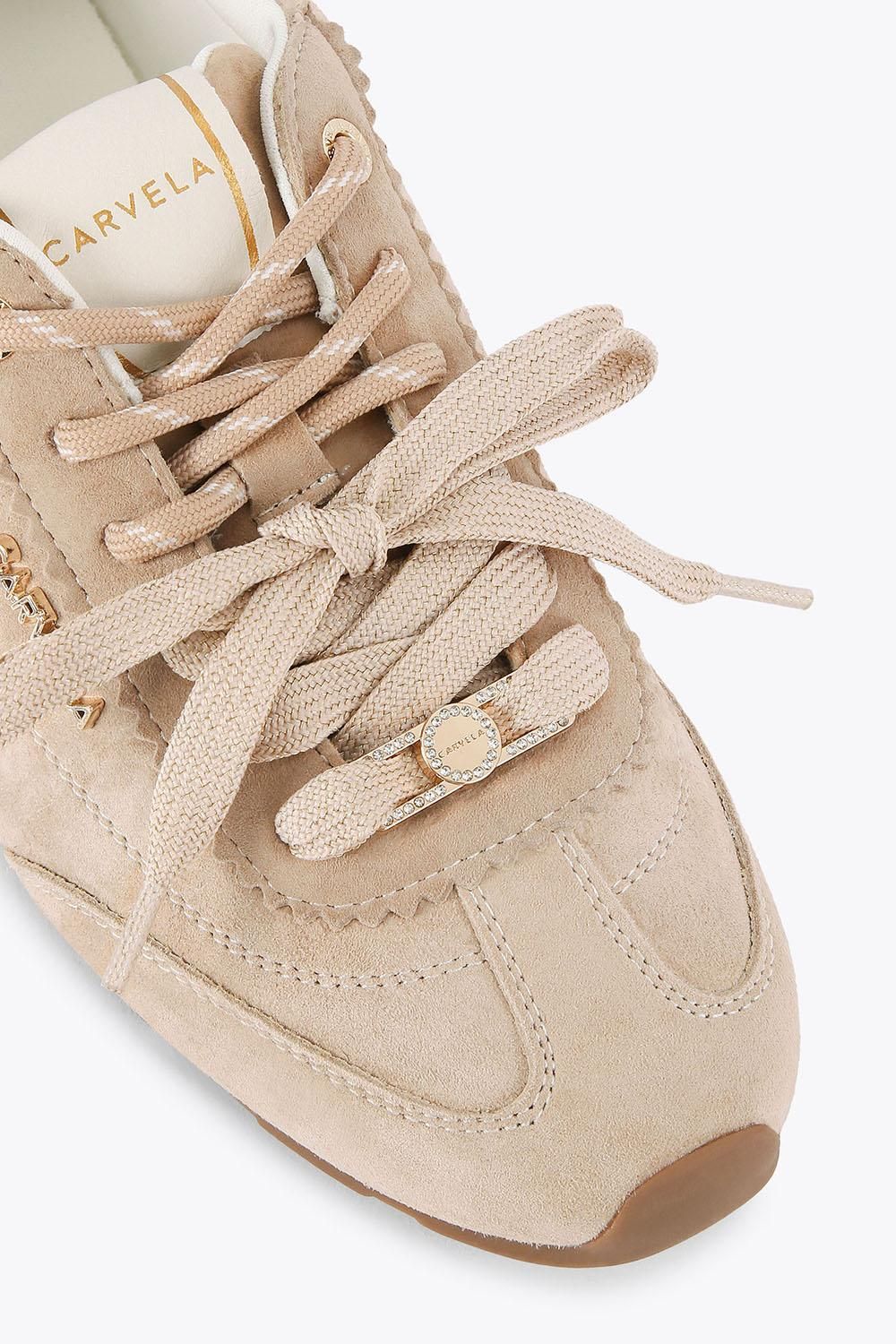 Carvela 'tivoli Sneaker' Suede Trainers In Beige
