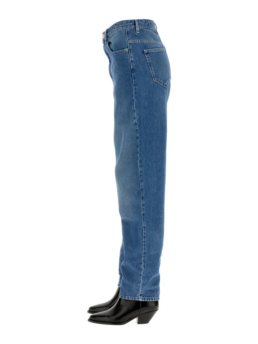 Blue Tapered High Rise Jeans
