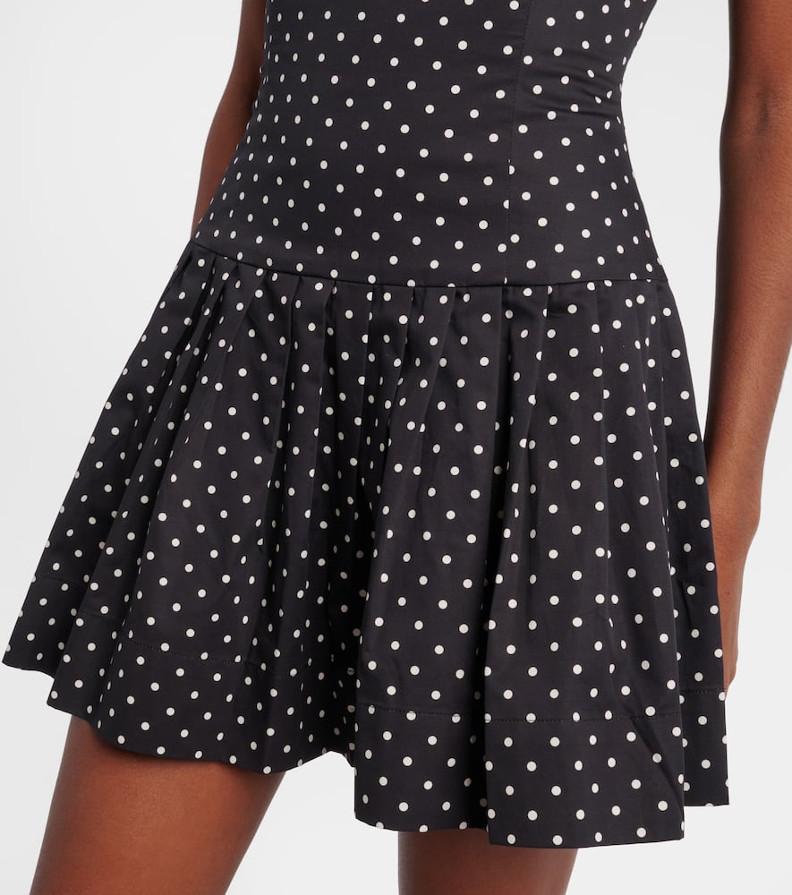 Polka-dot cotton poplin minidress