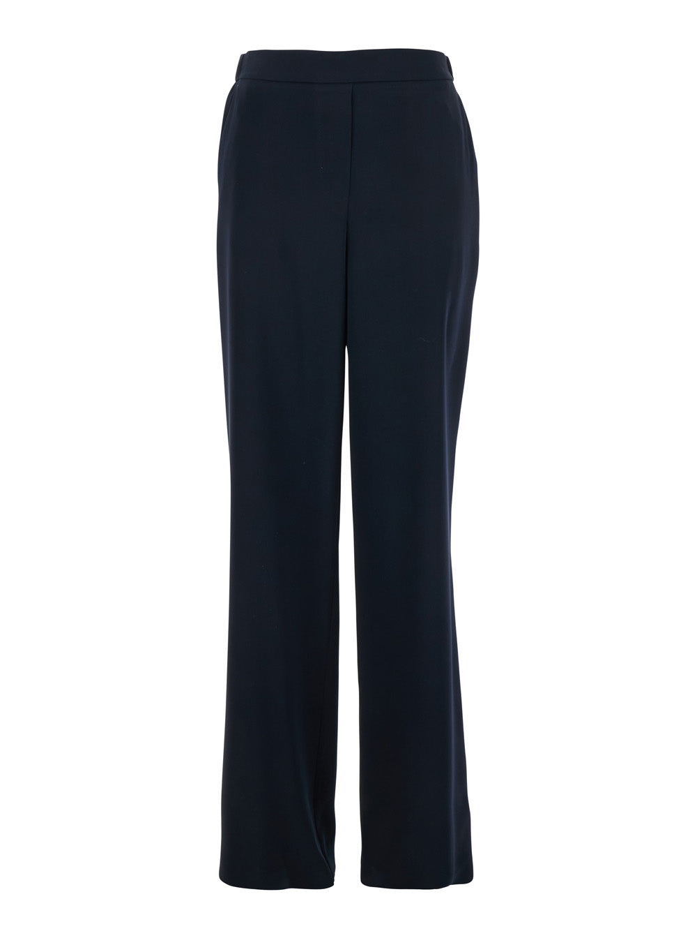Wide-Leg Technical Polyester Trousers — Blue
