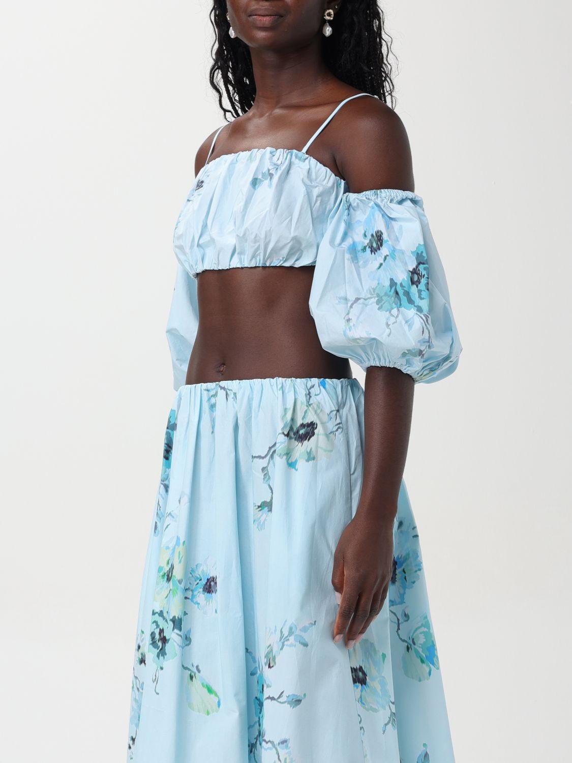 Lightburst floral-print top - Blue