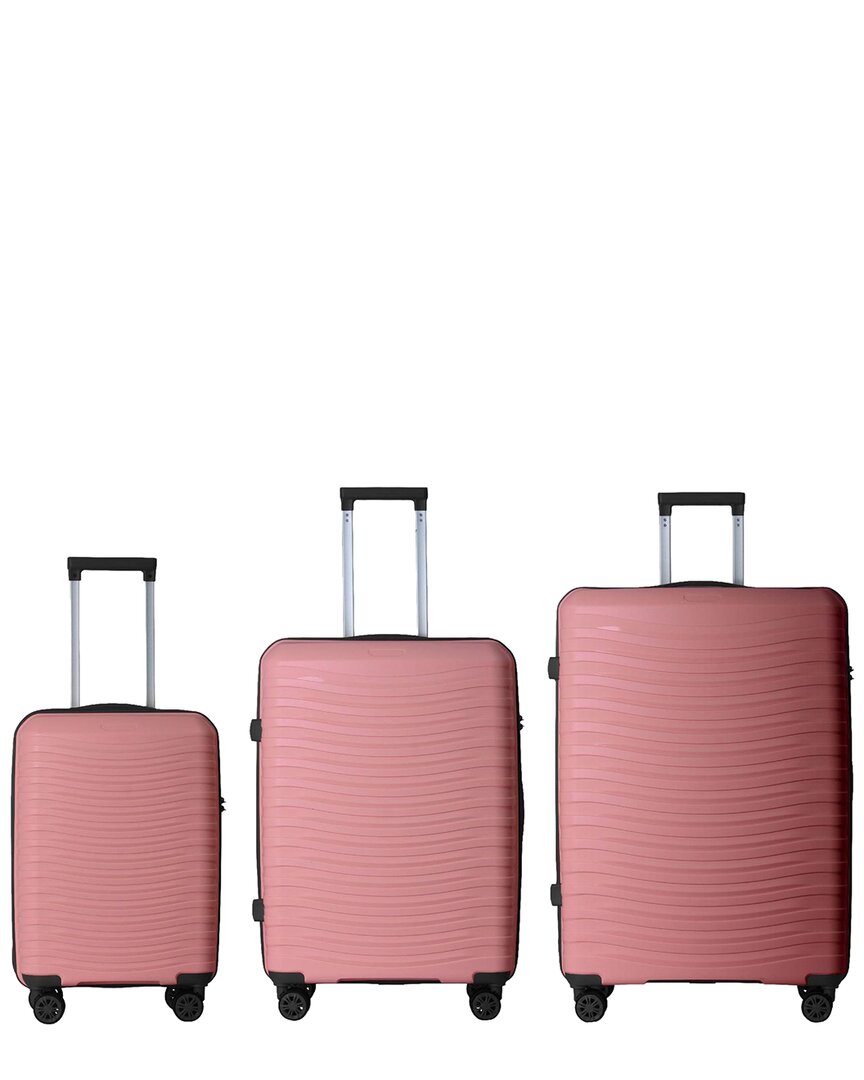 3Pc Luggage Set With Four Spinner Wheels & Scratch-Resistant Surface