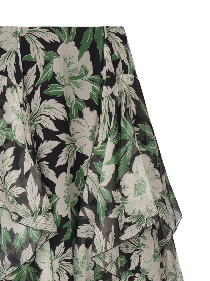Silk Skirt With Floral Print
