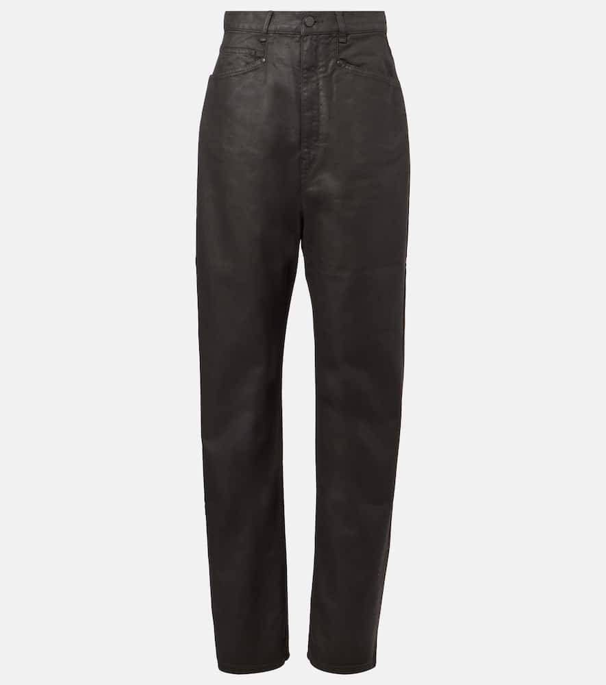 High-rise cotton wide-leg pants