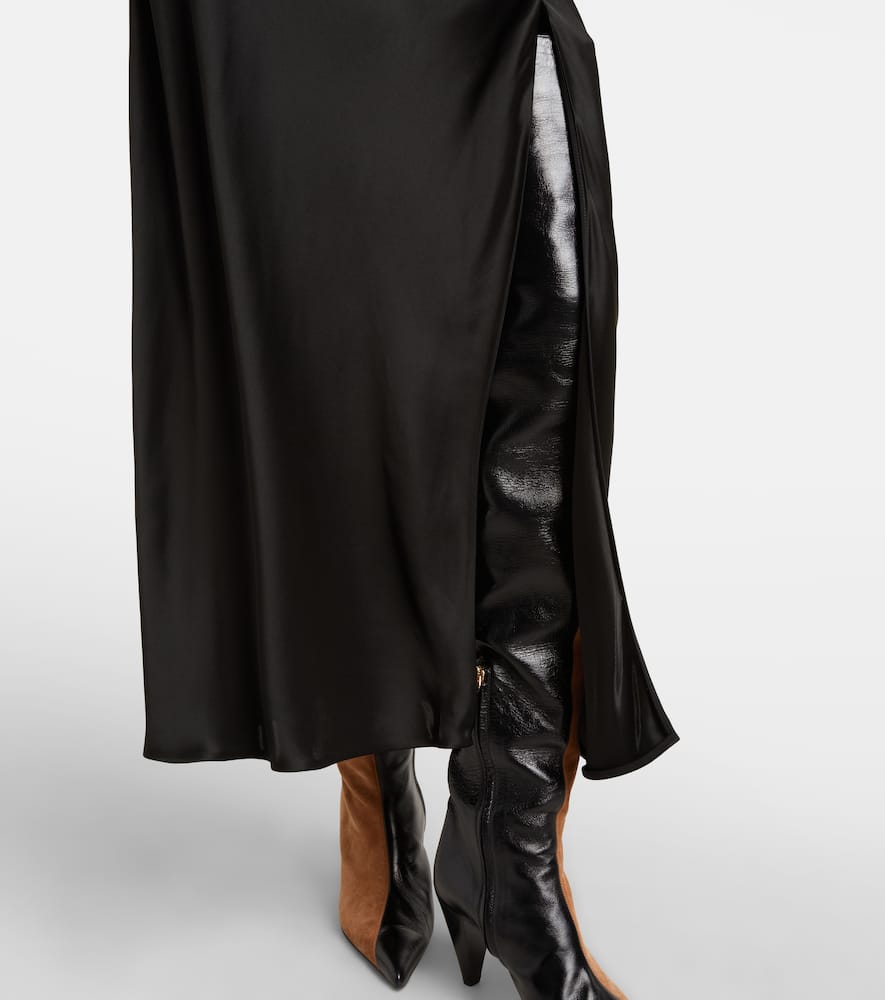 Demi satin midi skirt