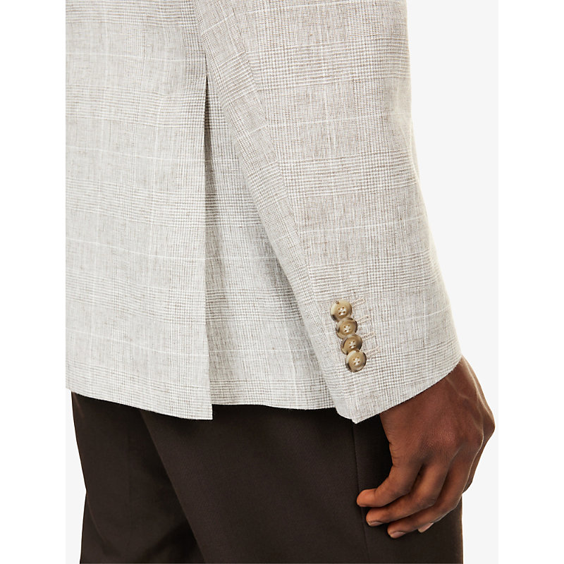 Mens Ferry Single-Breasted Linen-Blend Blazer