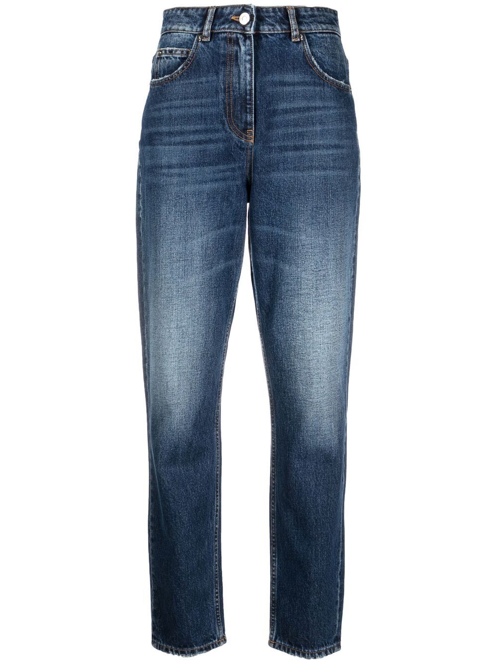Light-wash fitted jeans - Blue