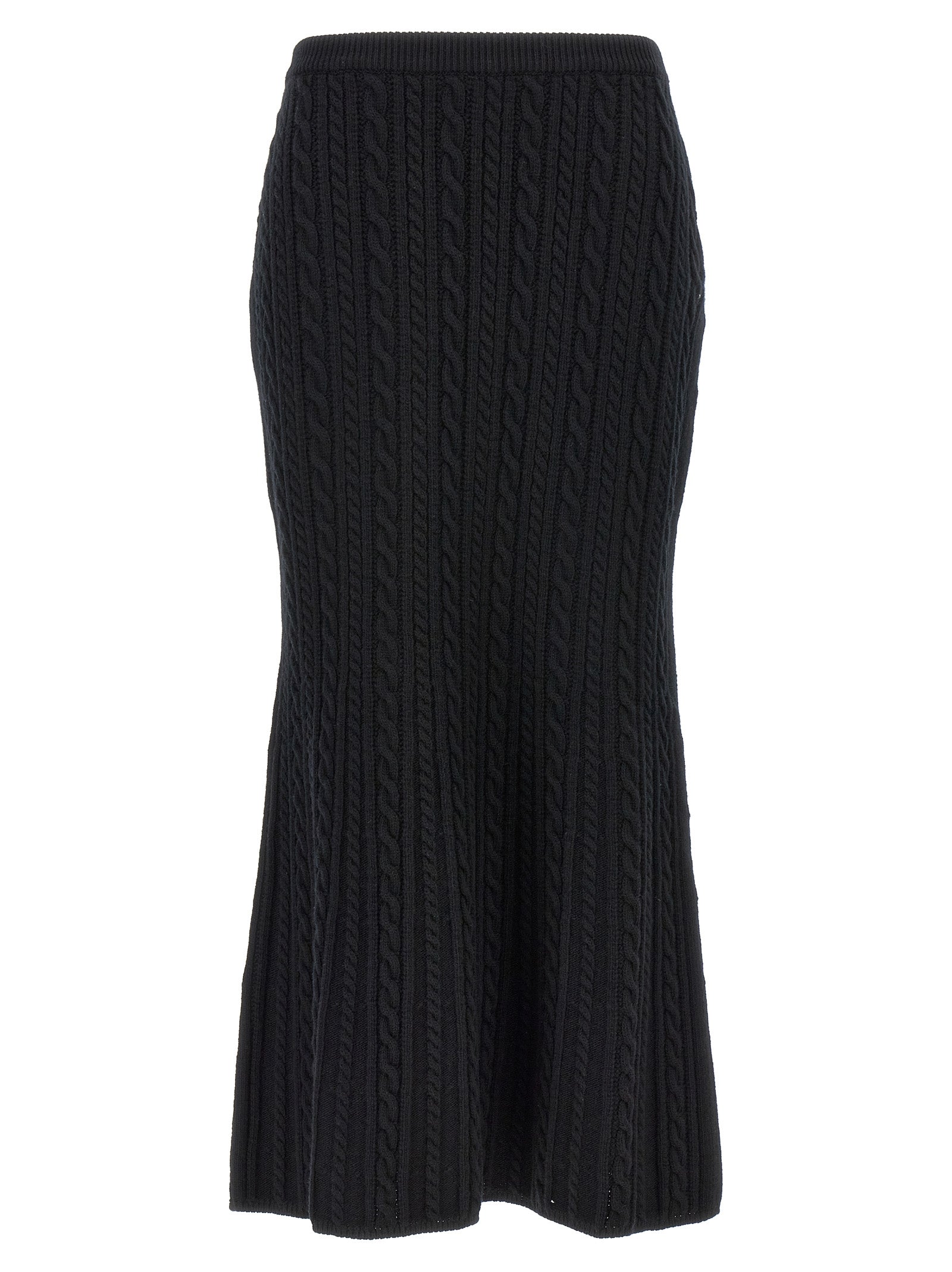 Ribbed Wool Skirt — Black