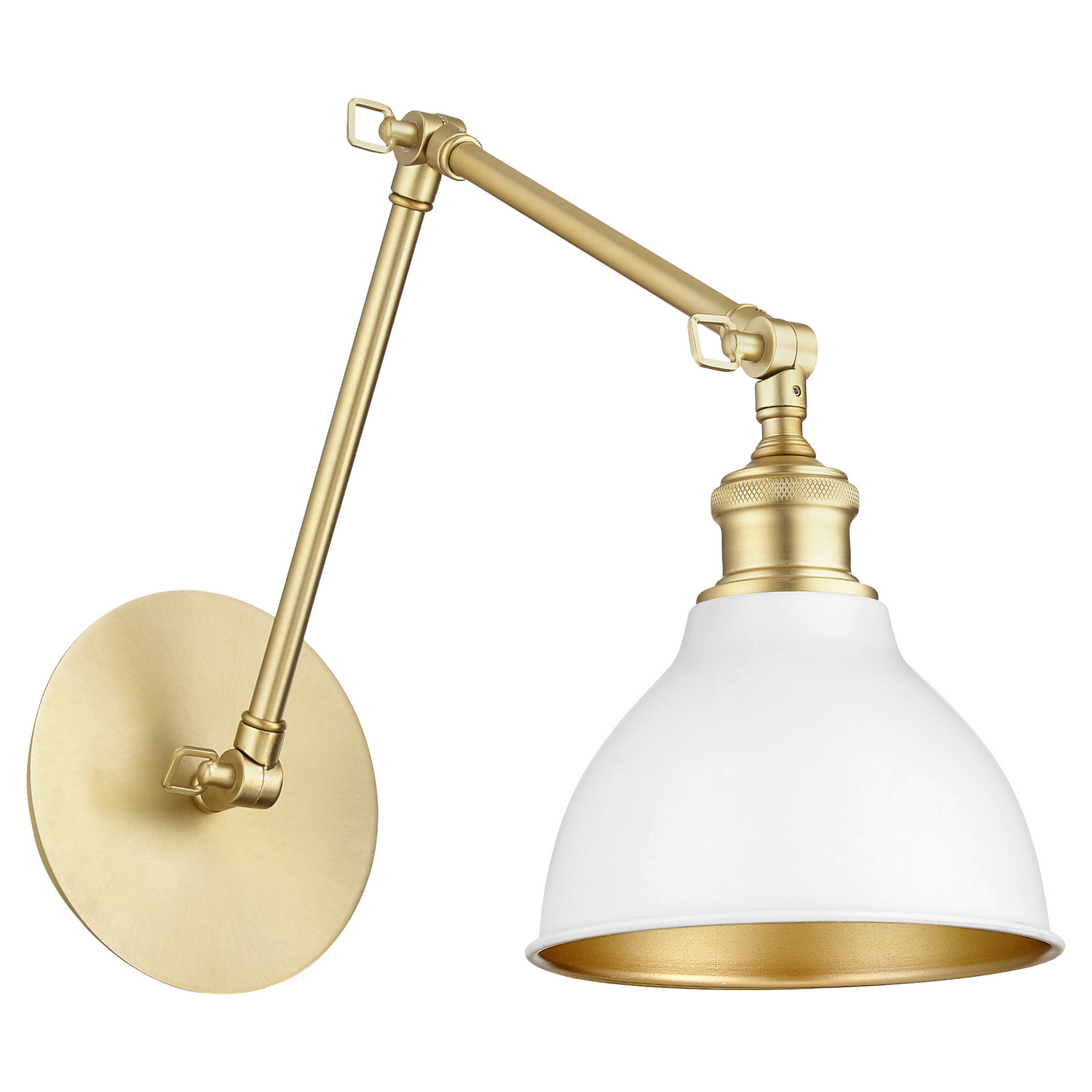 5392 Wall Mounts 1-Light Wall Mount in Aged Brass w with Studio White