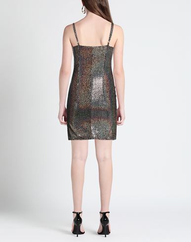 Woman Mini dress Gold Size S Nylon, Polyester, Elastane