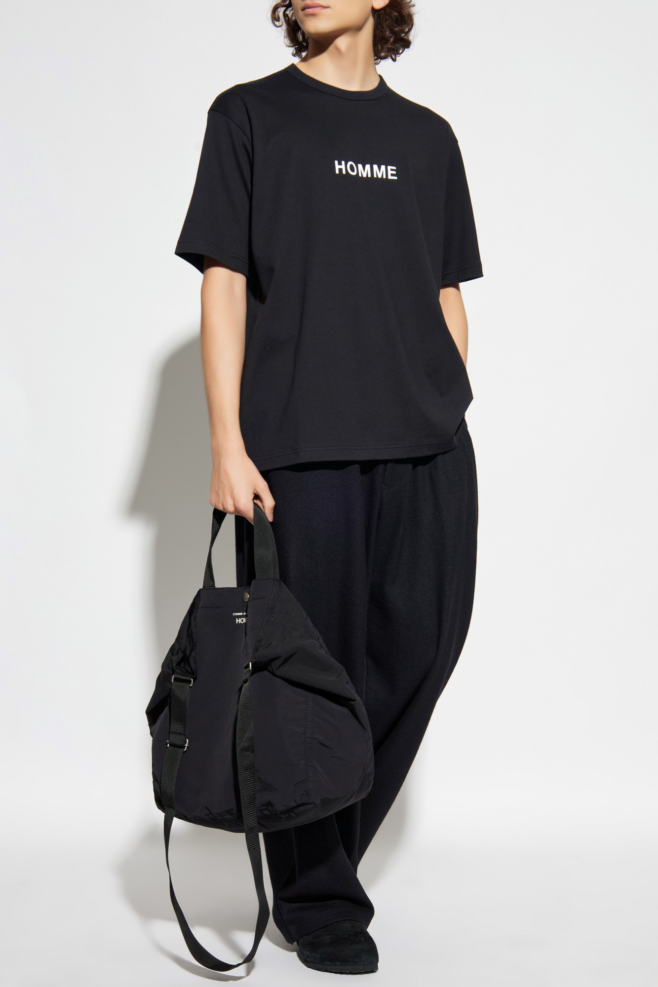 T-shirt With Printed Logo, Men's, Black