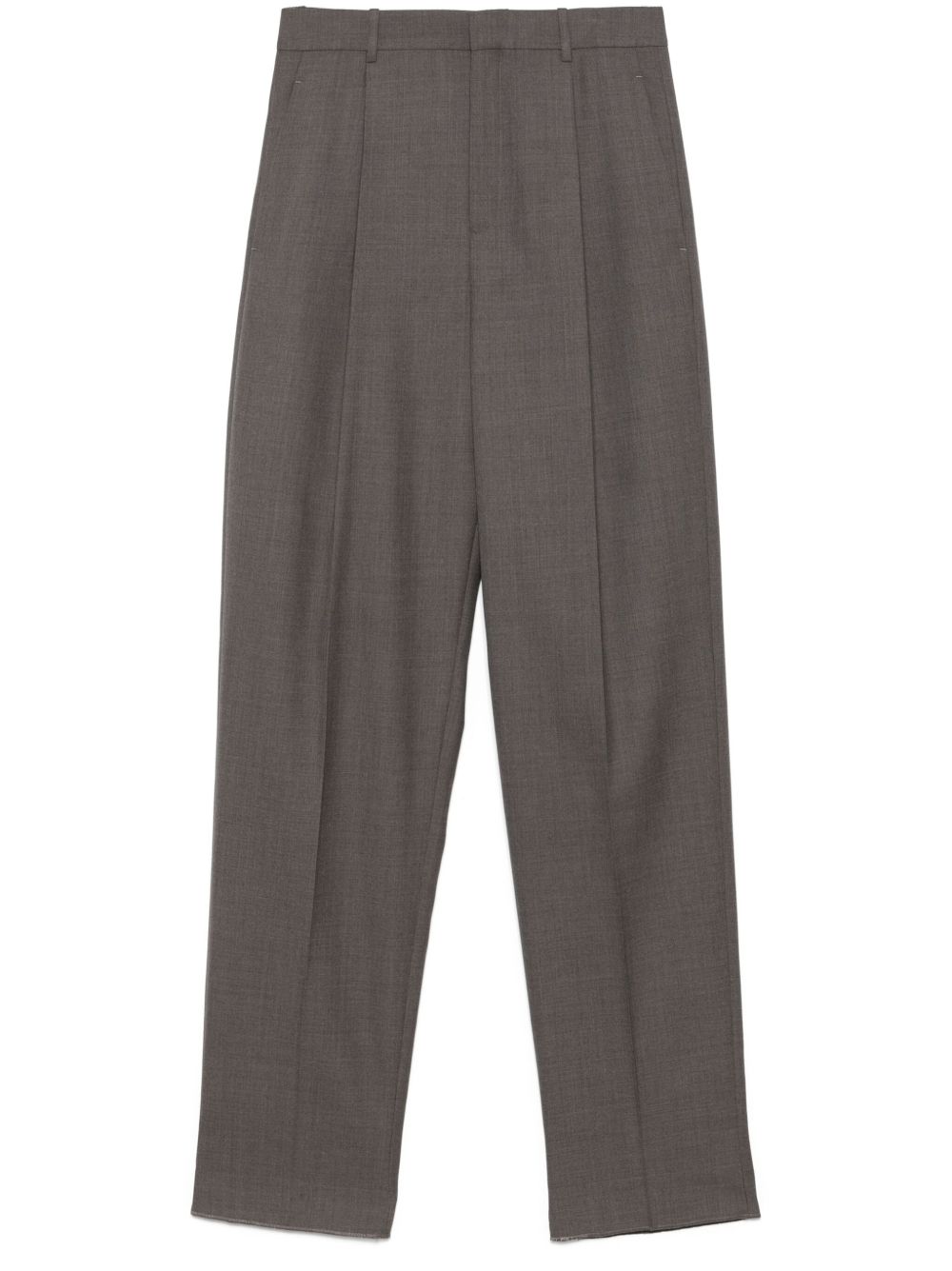 Tailored high-waisted trousers - Brown