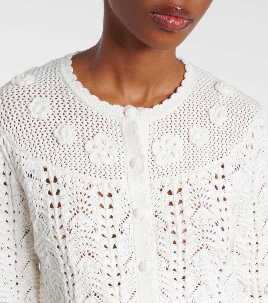 Kyra open-knit cotton cardigan