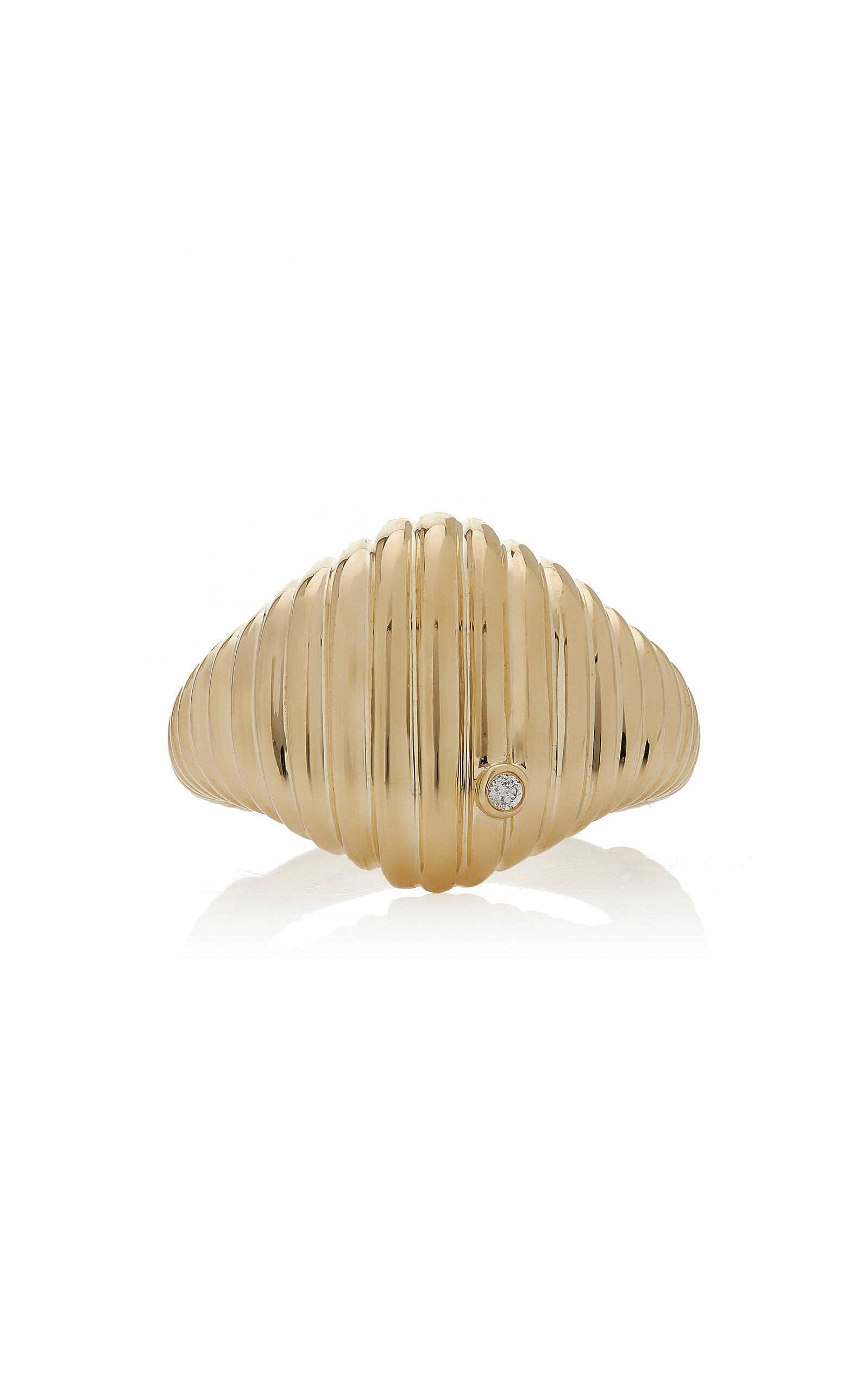 Berlingot 9K Yellow Gold Diamond Signet Ring